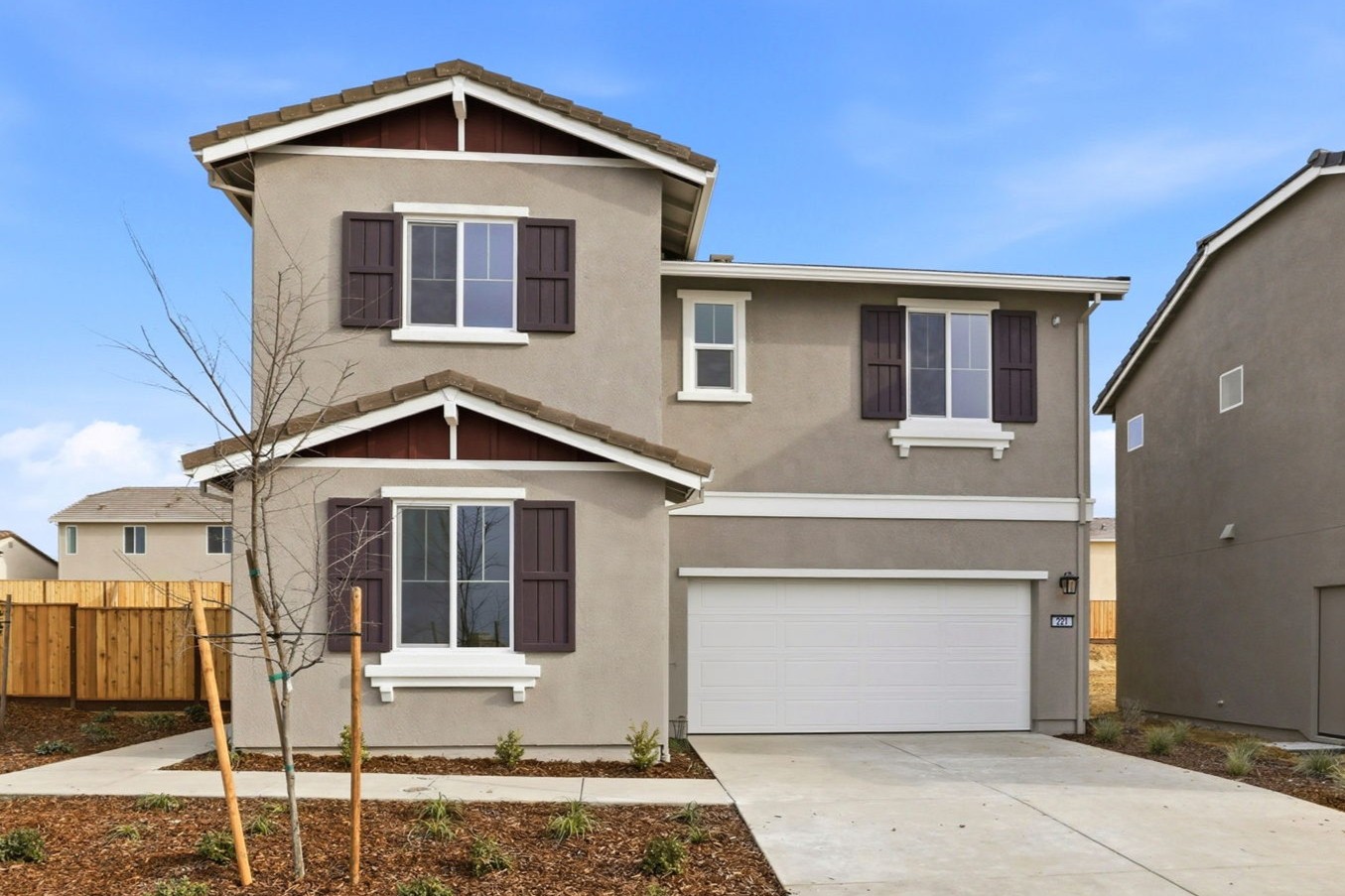 A house with a garage.