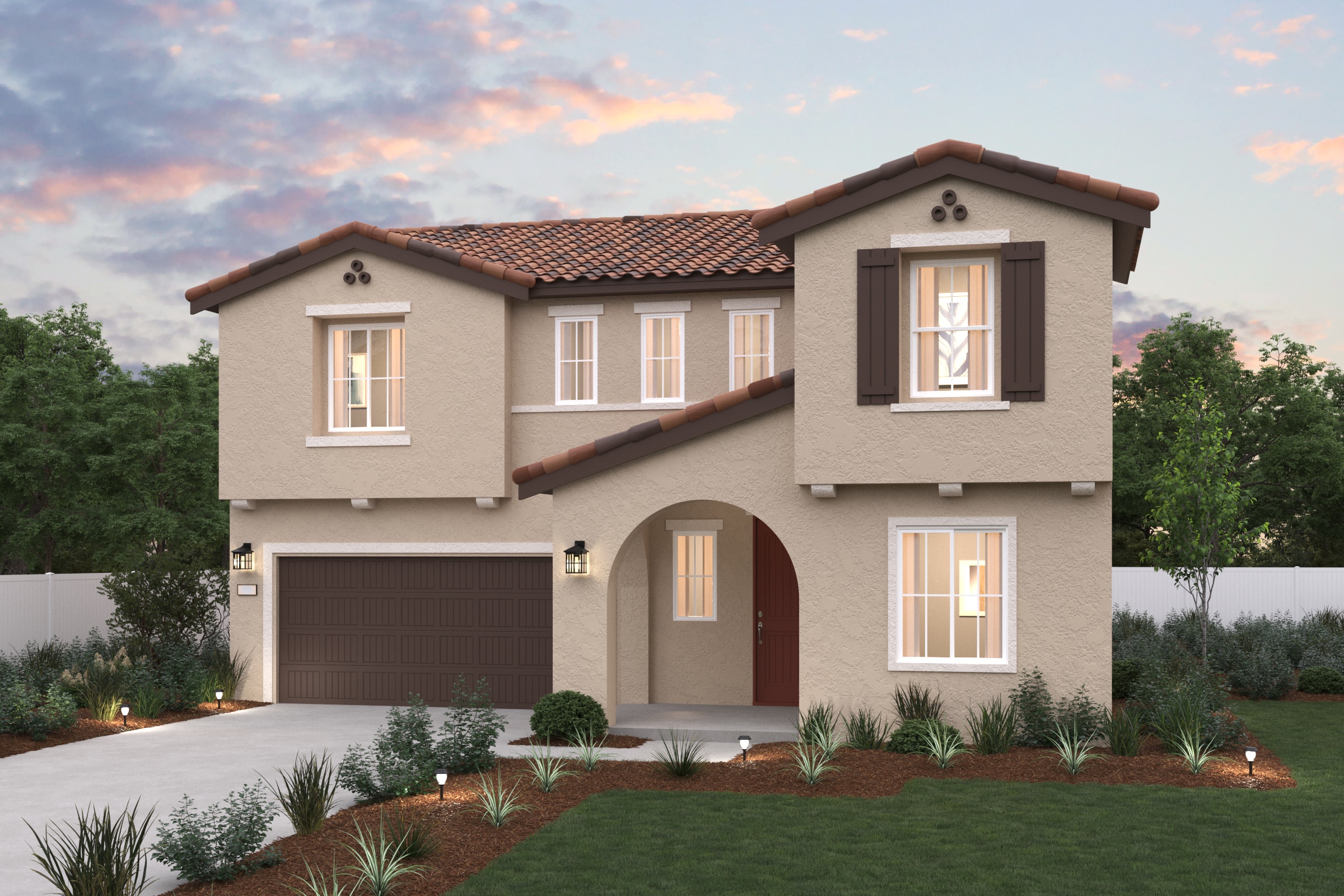 A house with a garage.