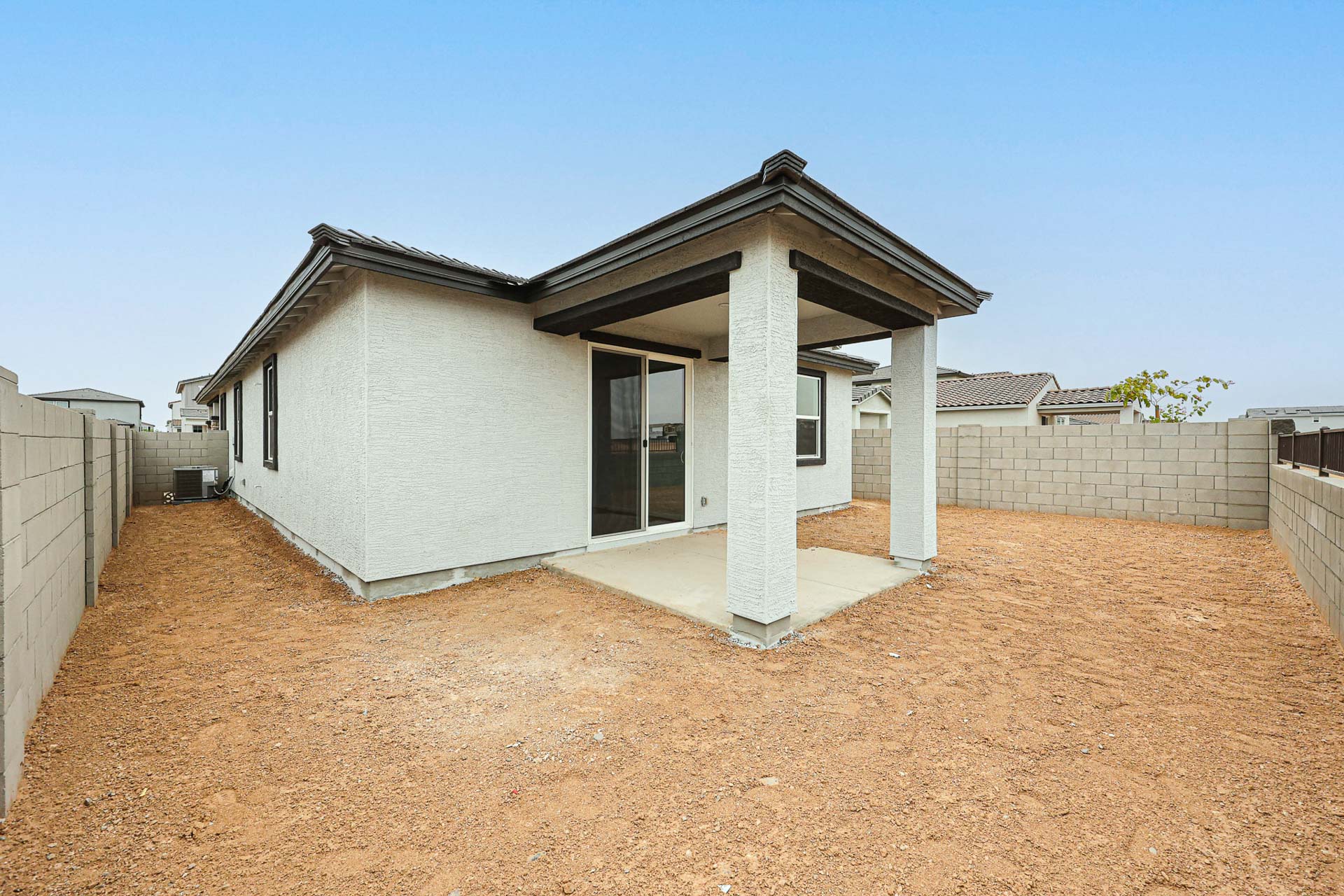 A house with a garage.