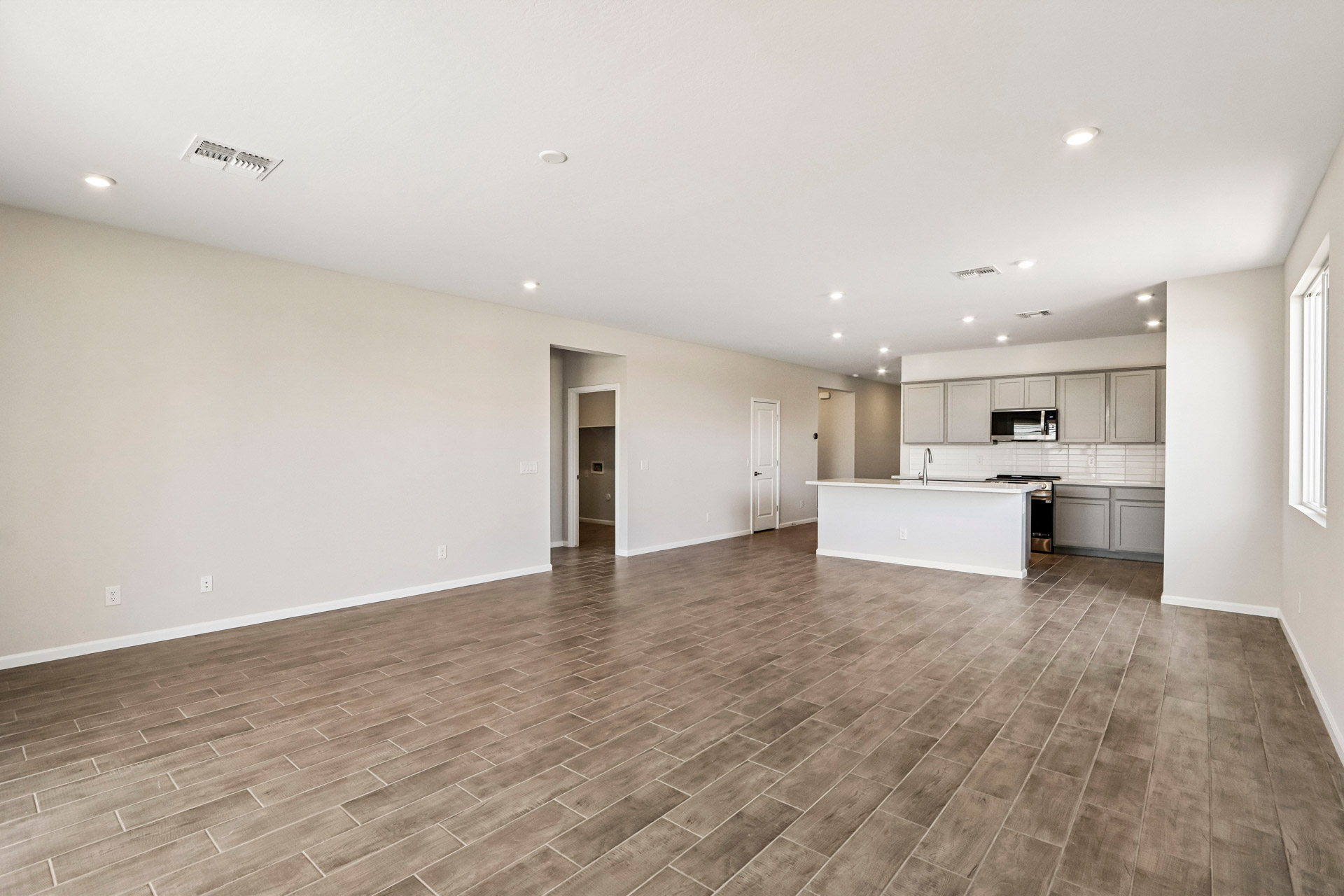 A large empty kitchen.