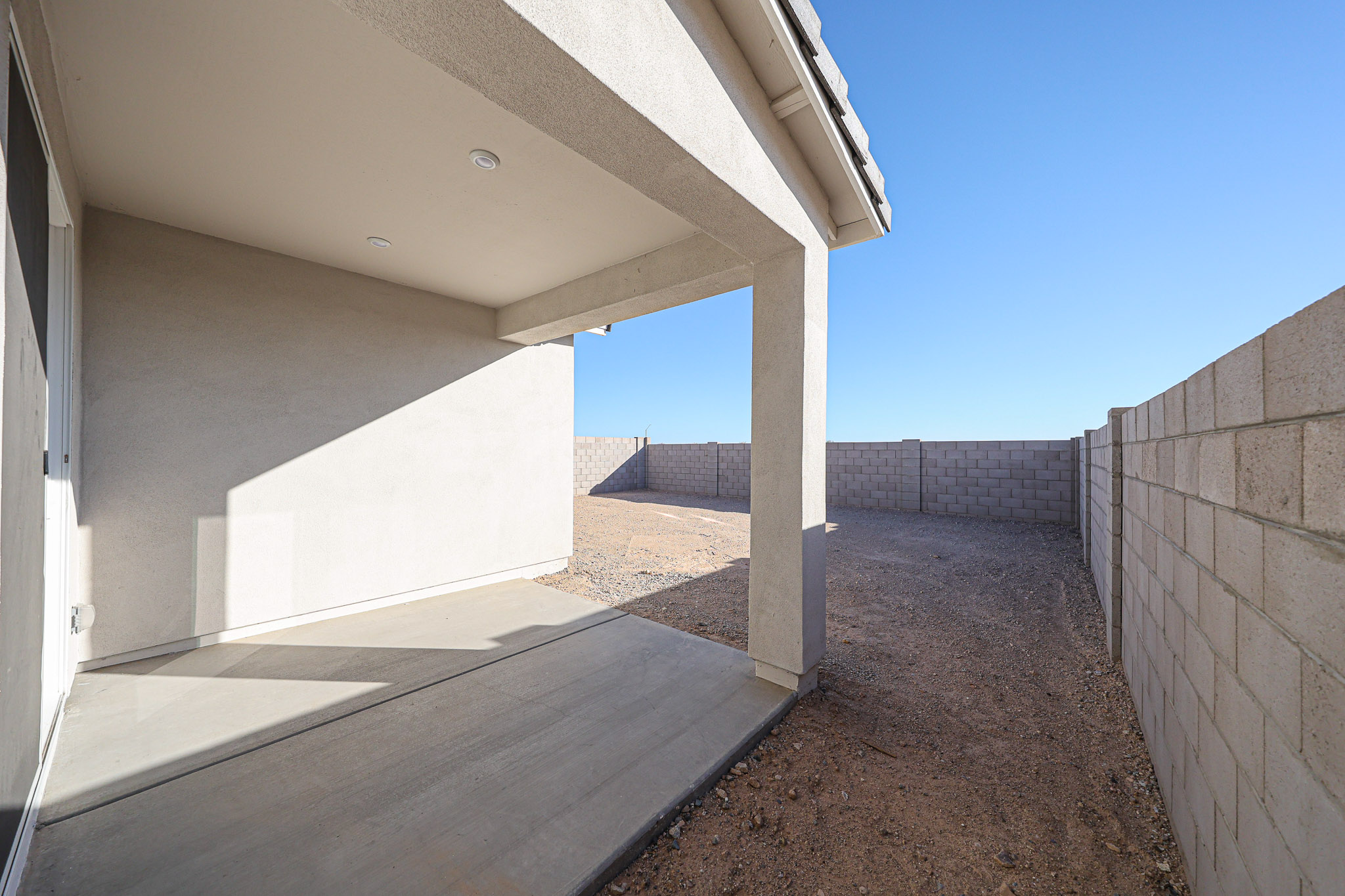 A building with a concrete floor.