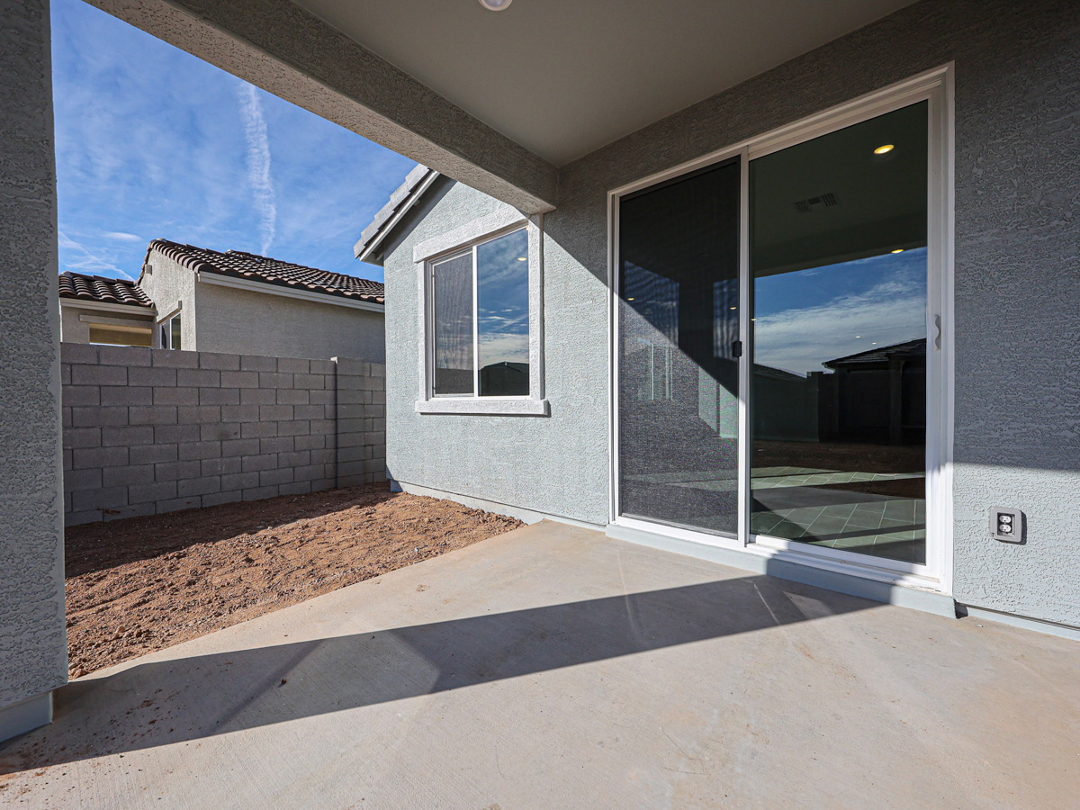A house with a glass door.