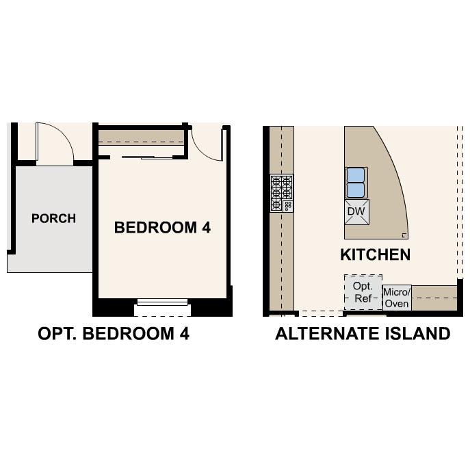 Diagram. Denali Floorplan, Main Level Options