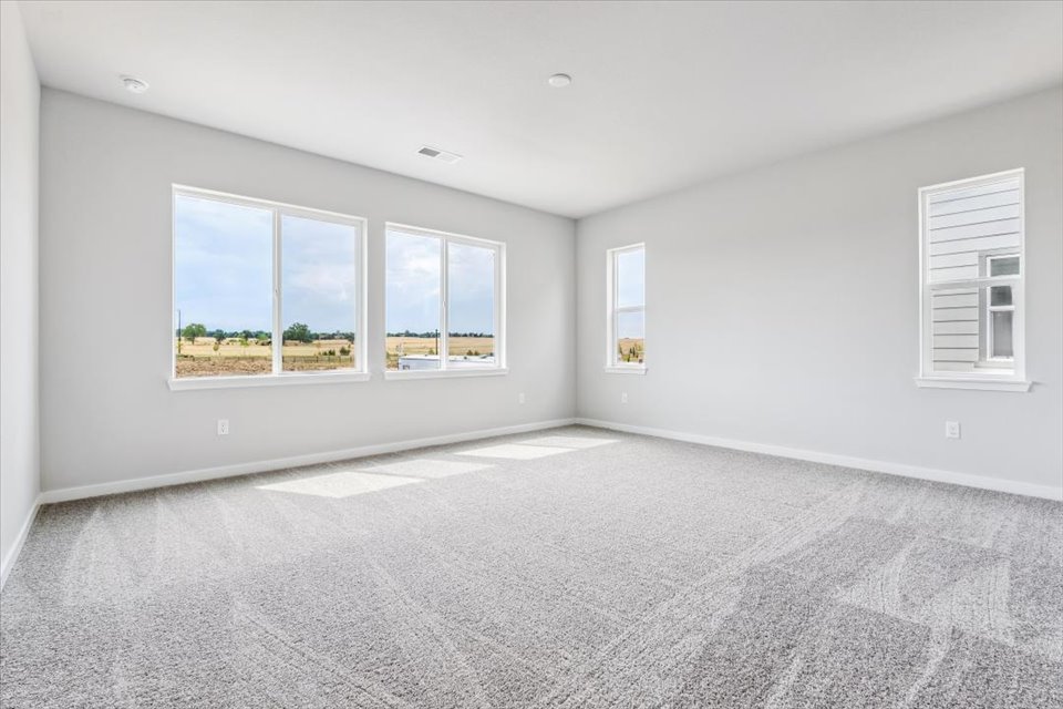 A room with windows.