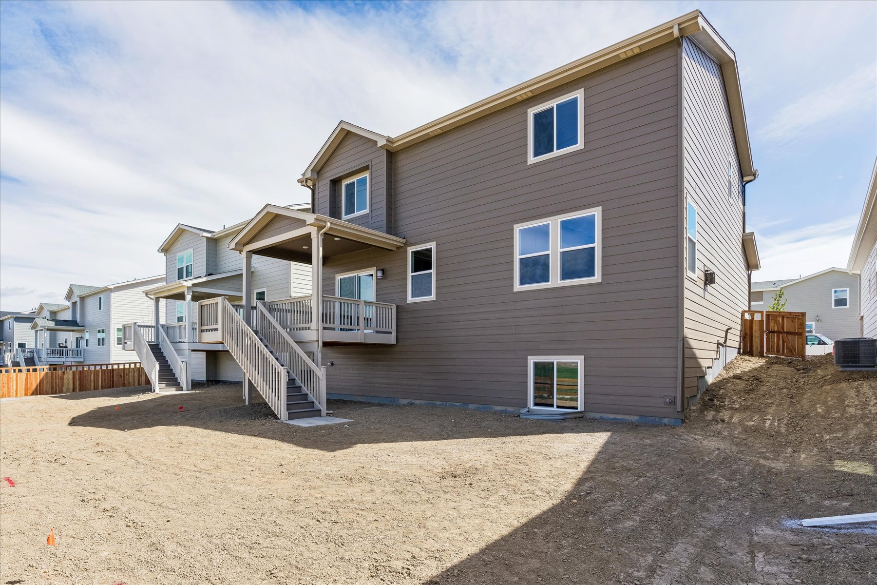 A house with a deck.