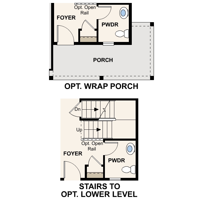 Diagram, engineering drawing. Lanner Floorplan, Main Level Options