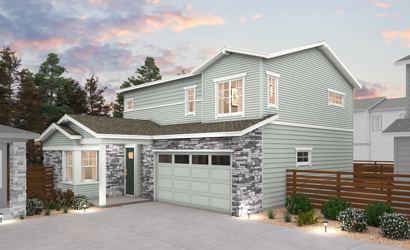 A house with a garage.