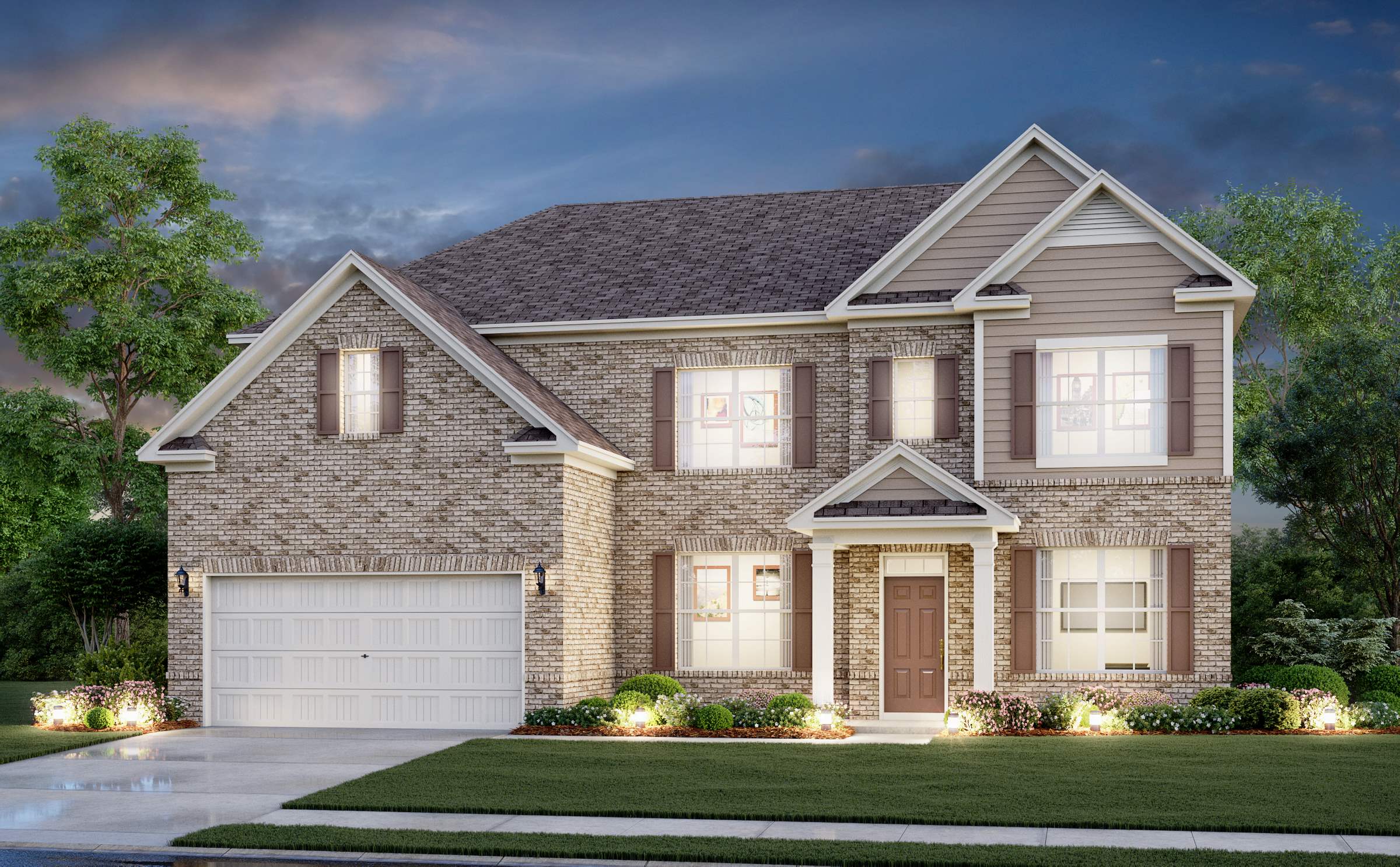 A house with a garage.