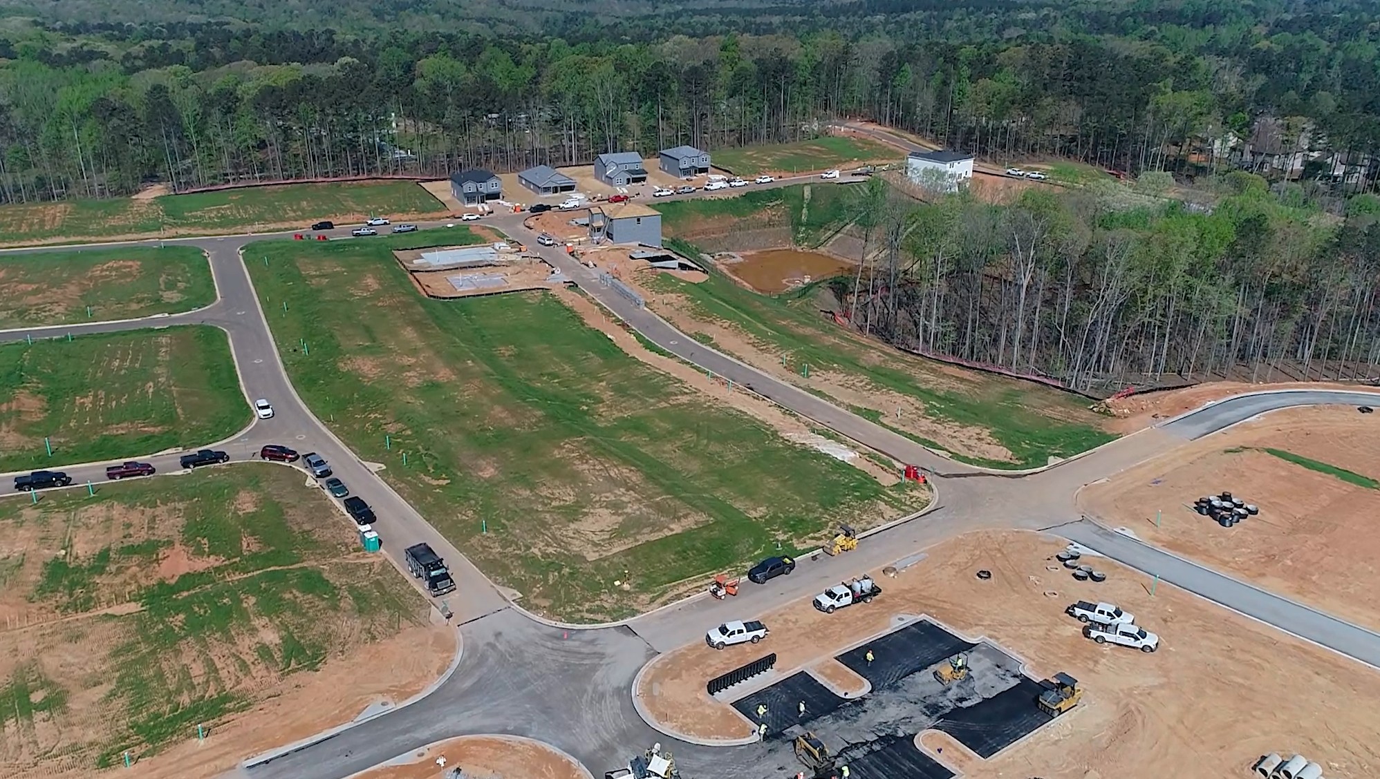 A high angle view of a road.