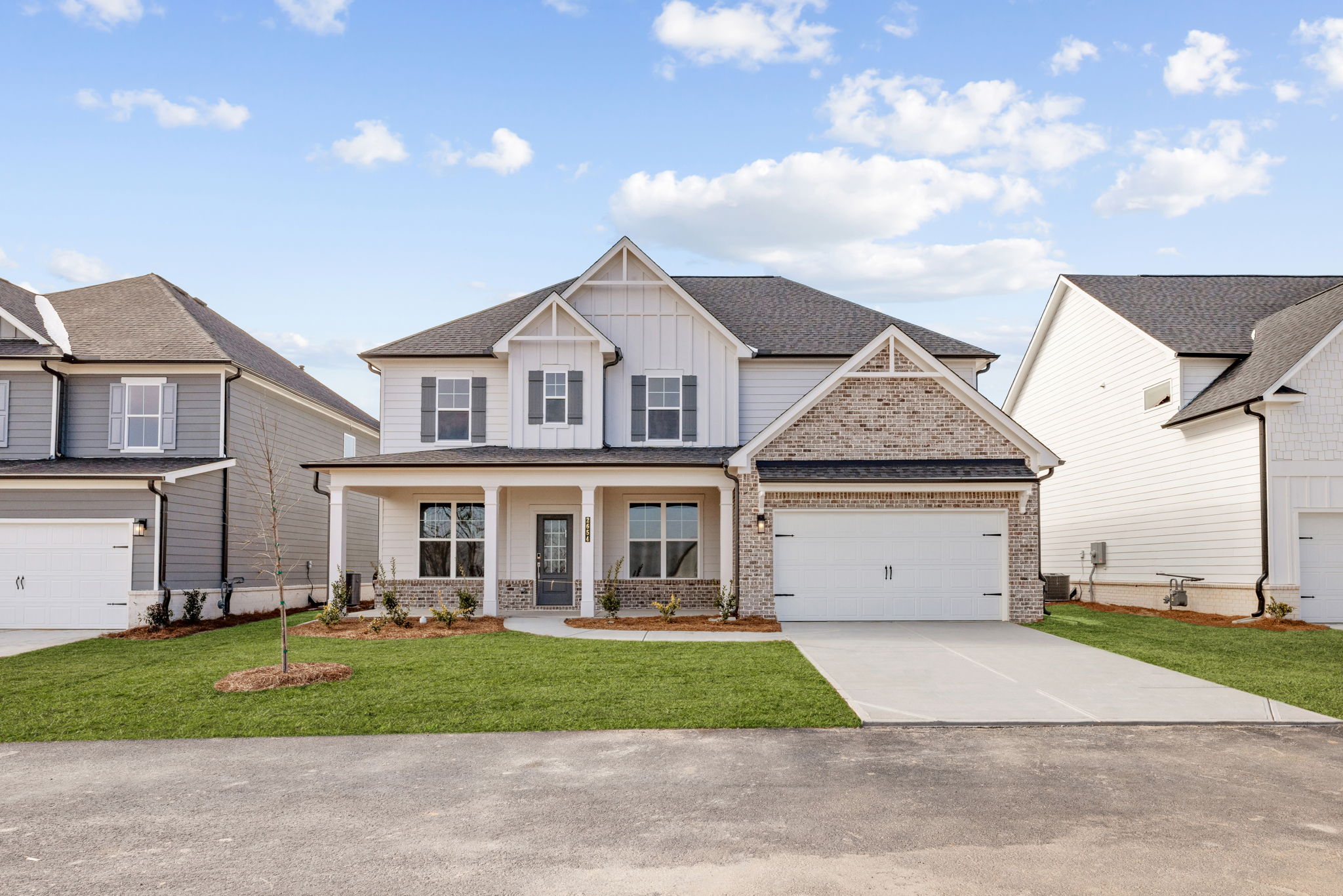 A house with a garage.