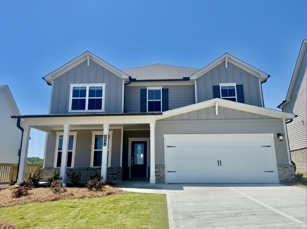 A house with a garage.
