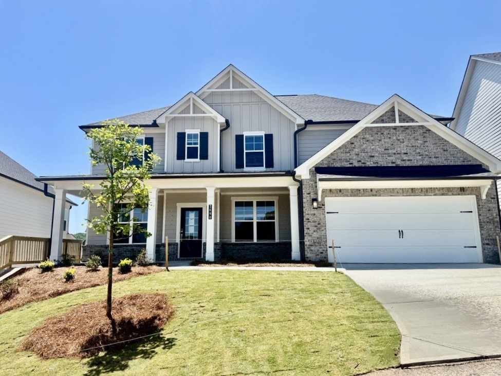 A house with a garage.