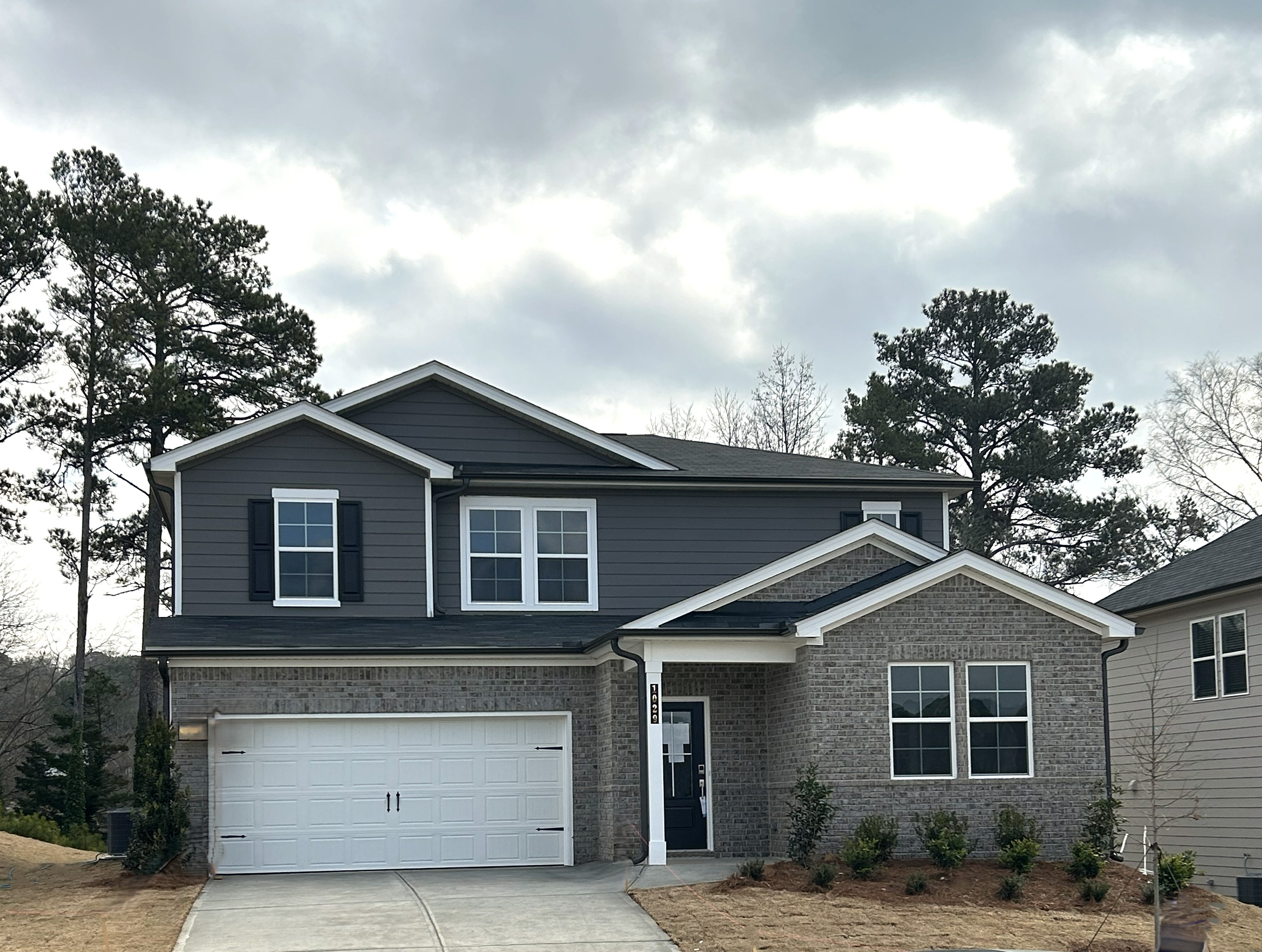 A house with a garage.