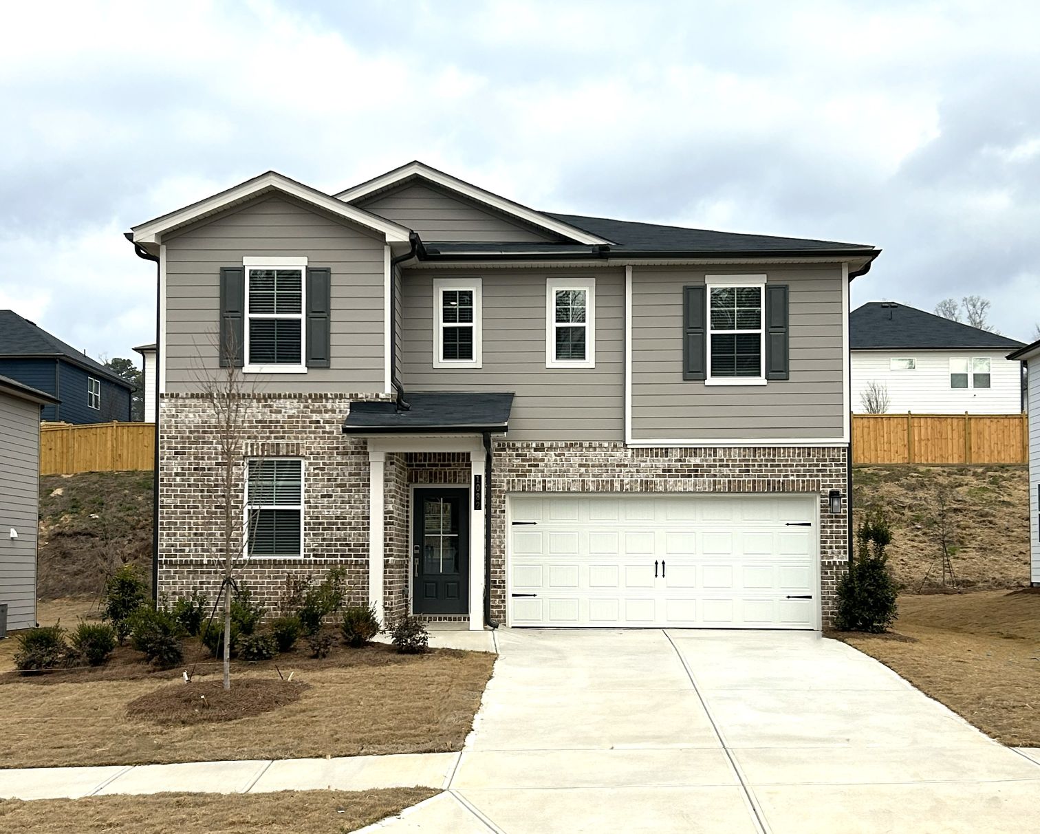 A house with a garage.