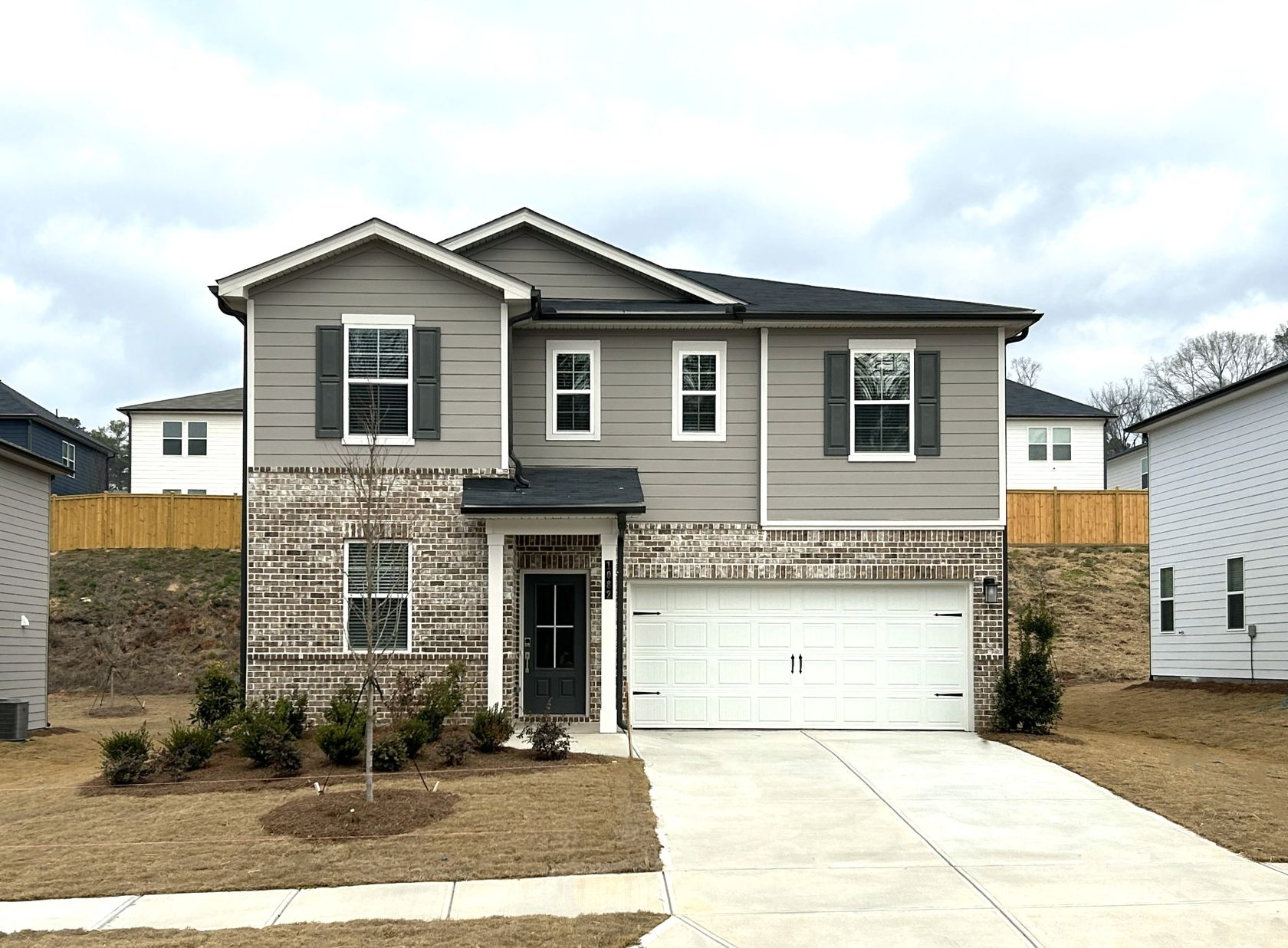 A house with a garage.