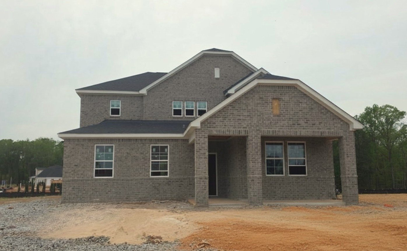 A house with a garage.