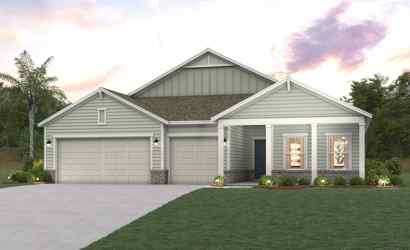 A house with a garage.