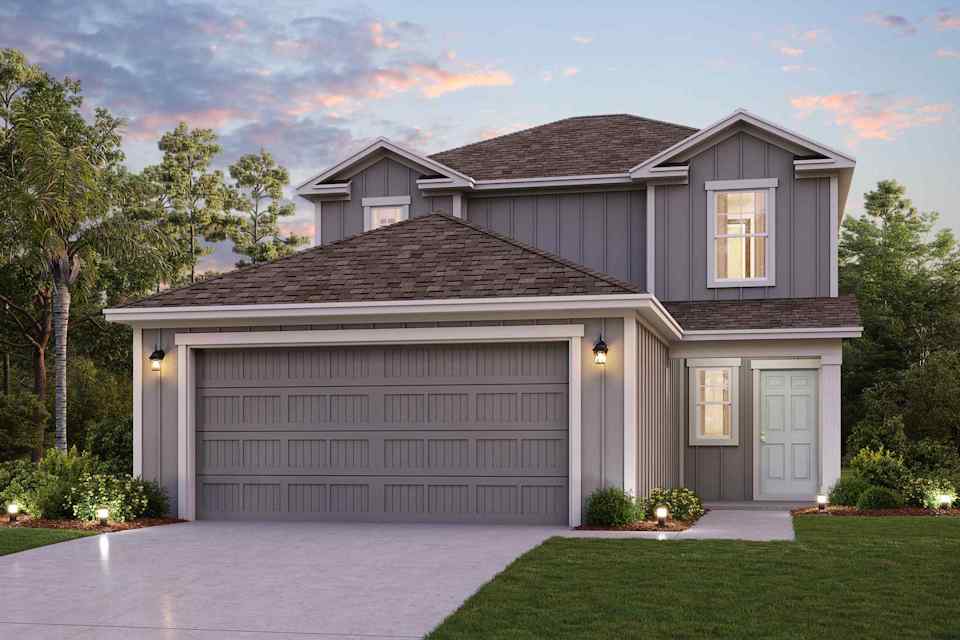 A house with a garage.