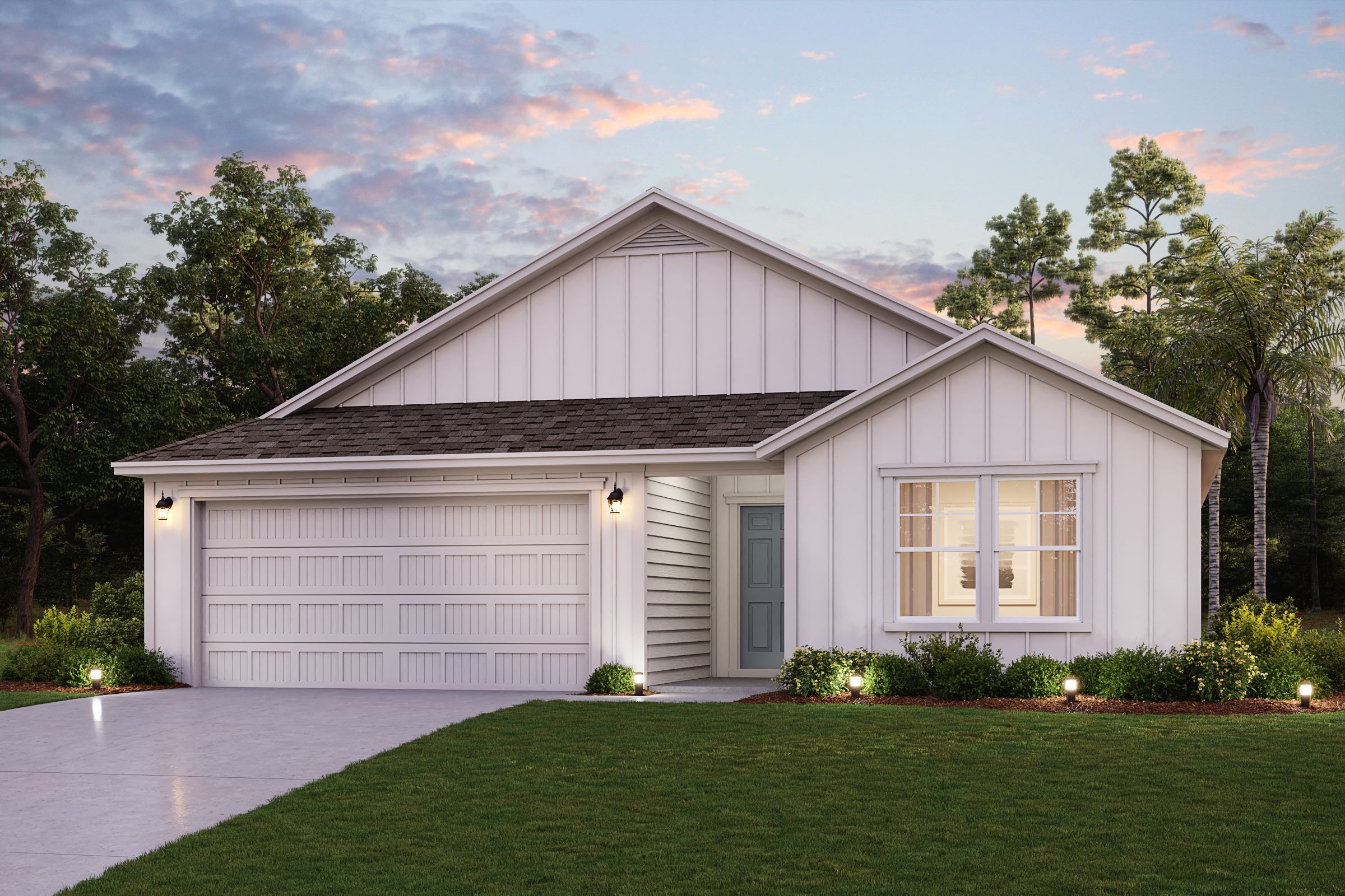 A house with a lawn and trees with American Gothic House in the background.