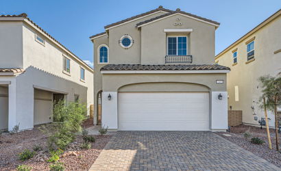 A building with a garage.