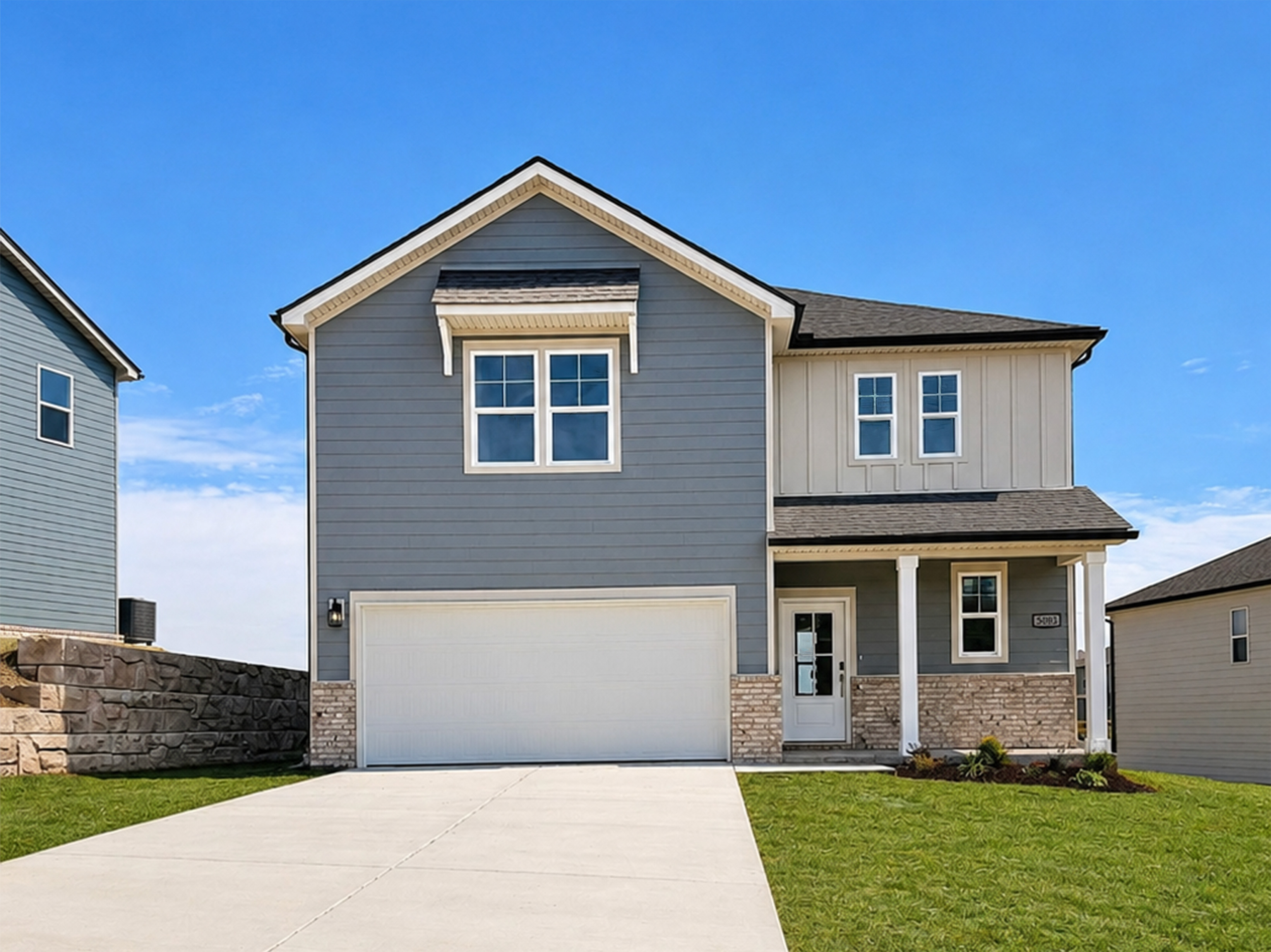 A house with a garage.