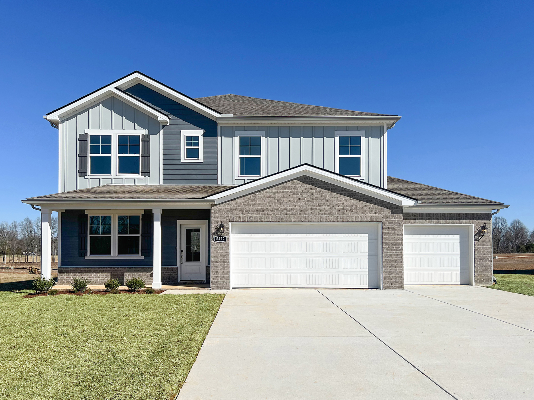 A house with a garage.