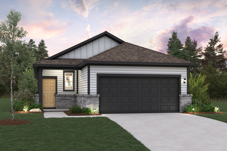 A house with a garage.