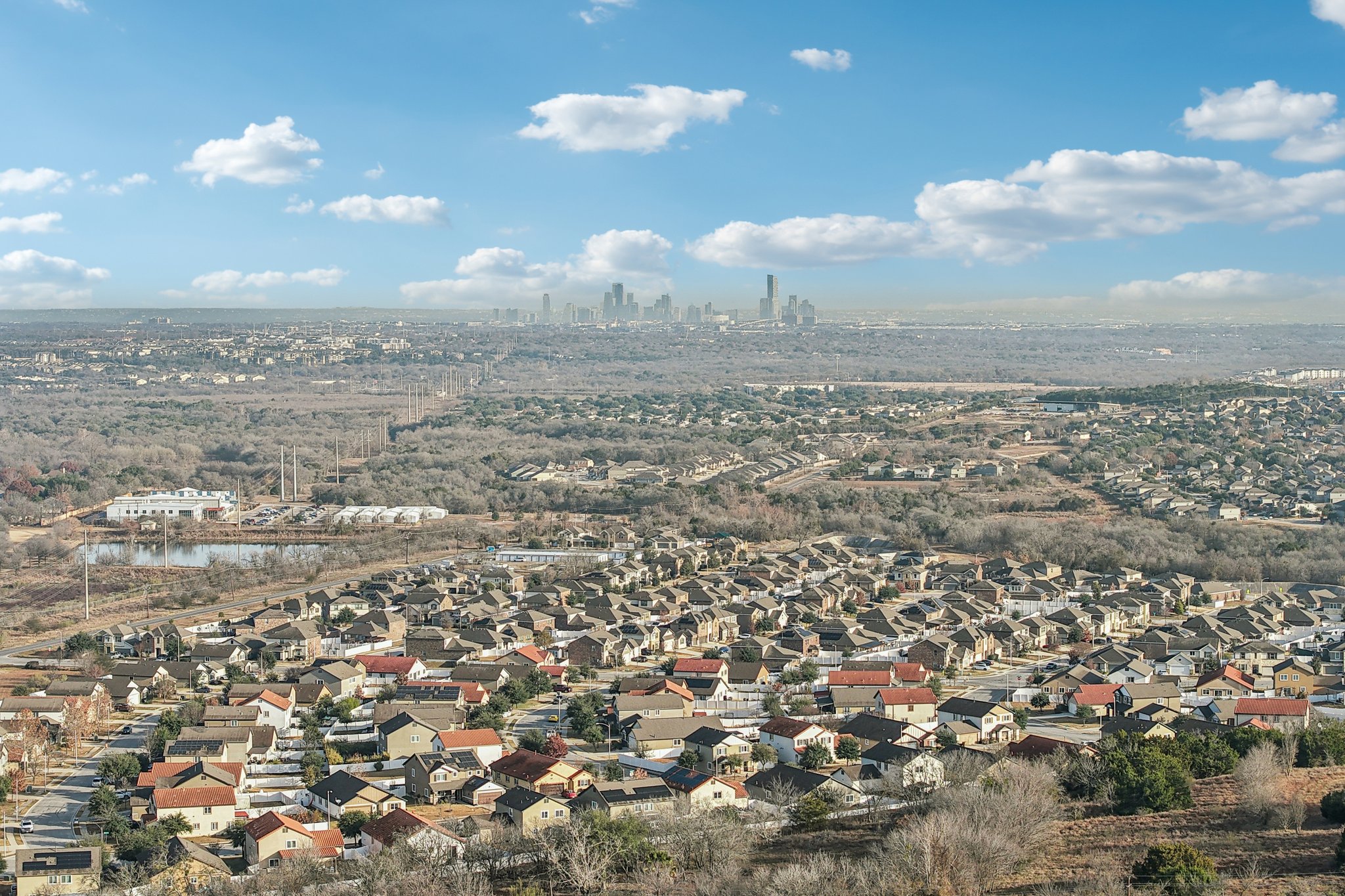 A city with many buildings.