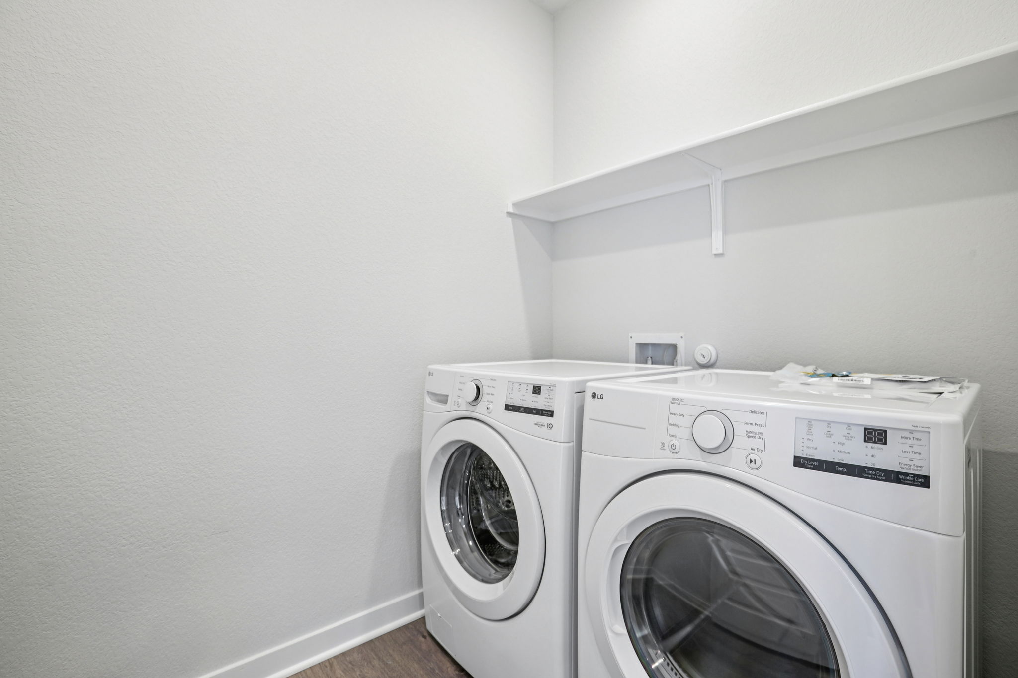 A washing machine and dryer.