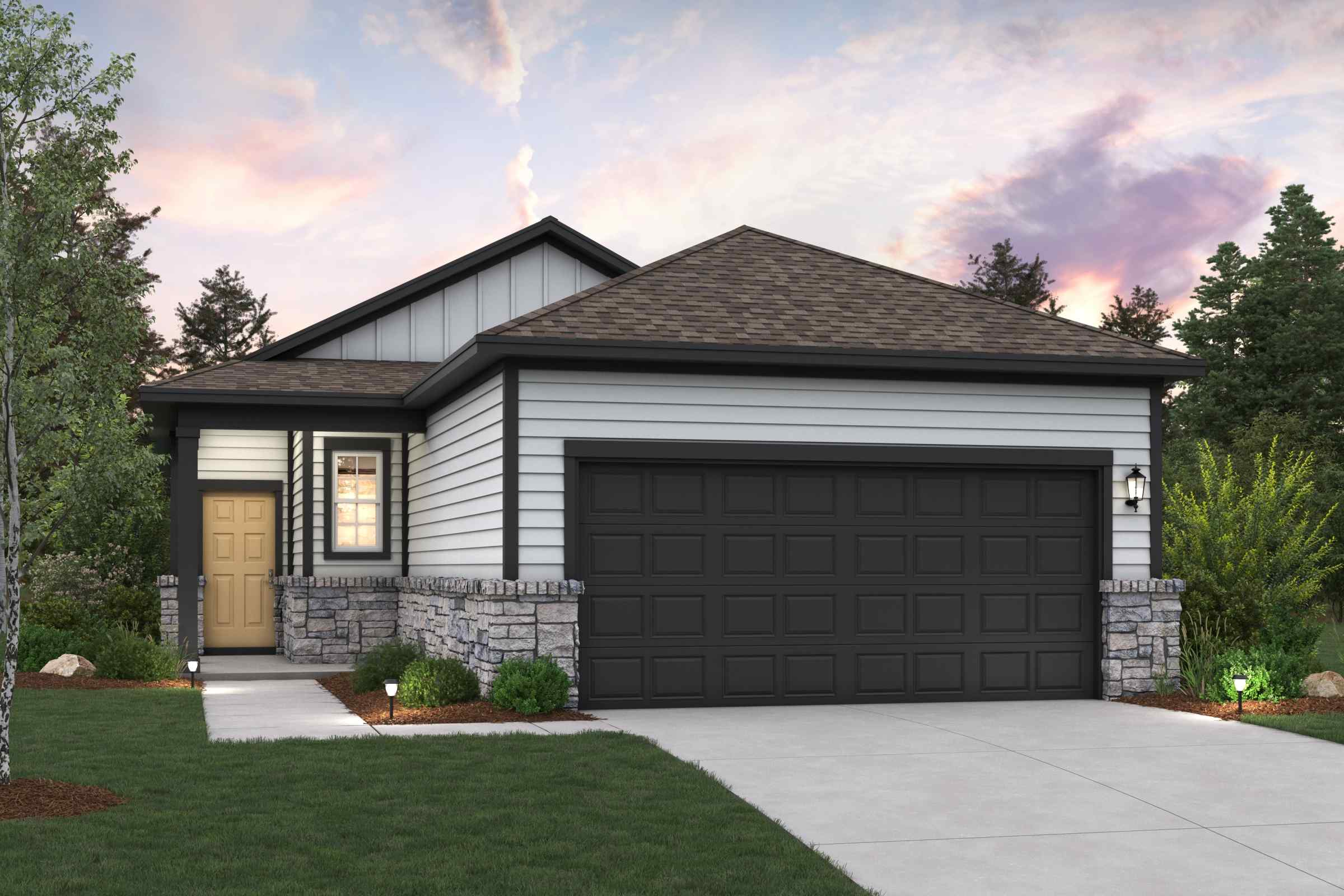 A house with a garage.