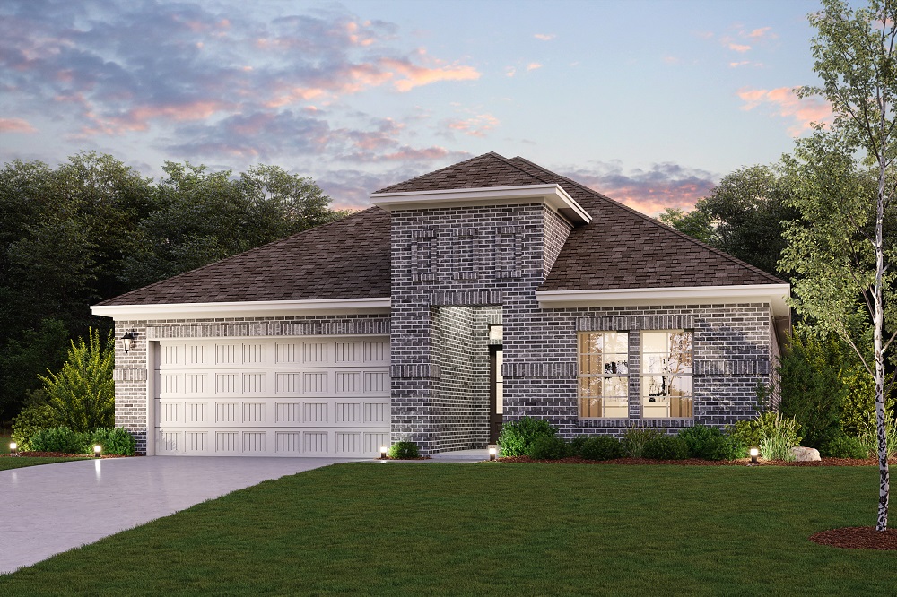 A house with a large front yard.