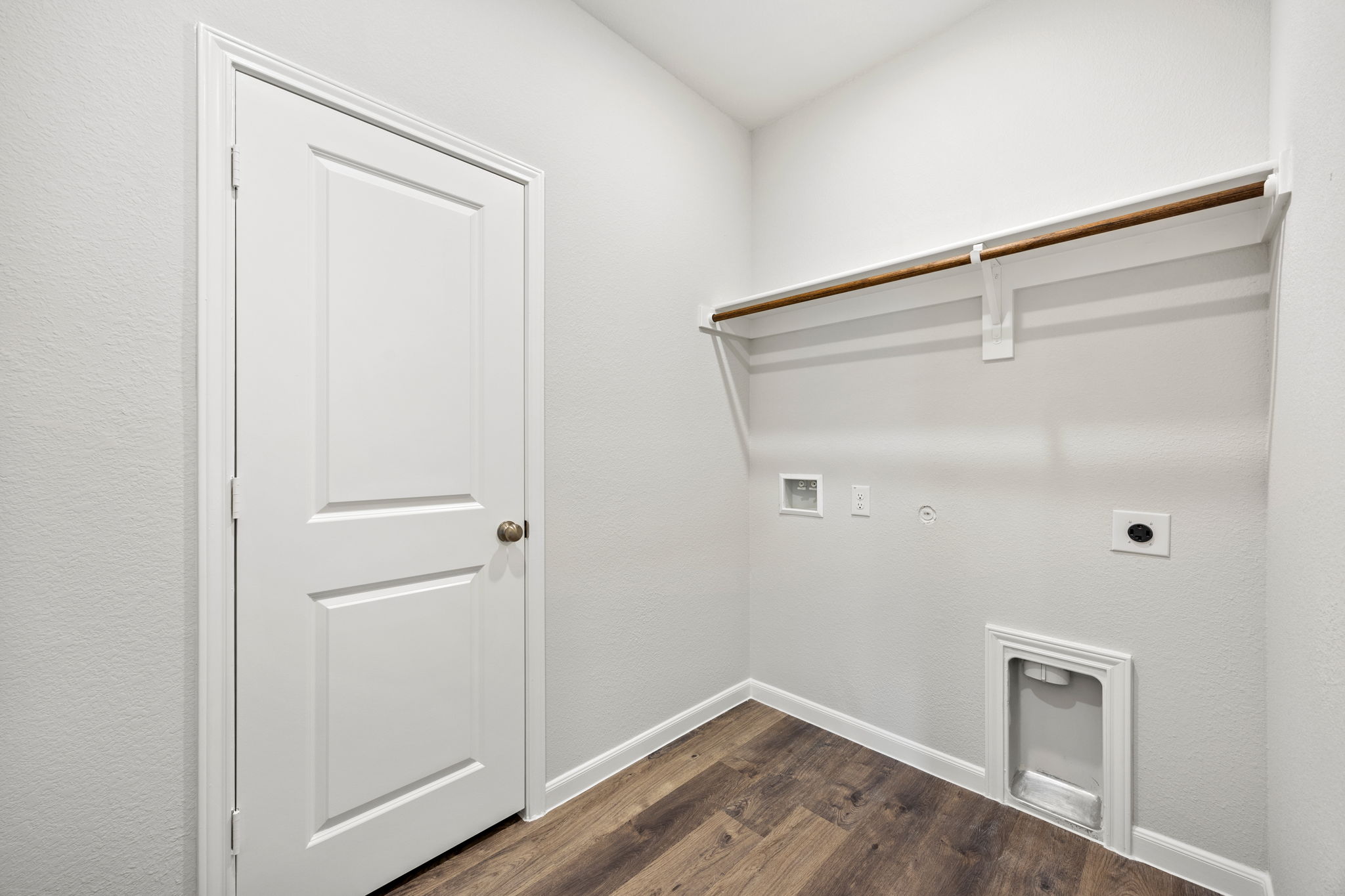 A white door in a room.