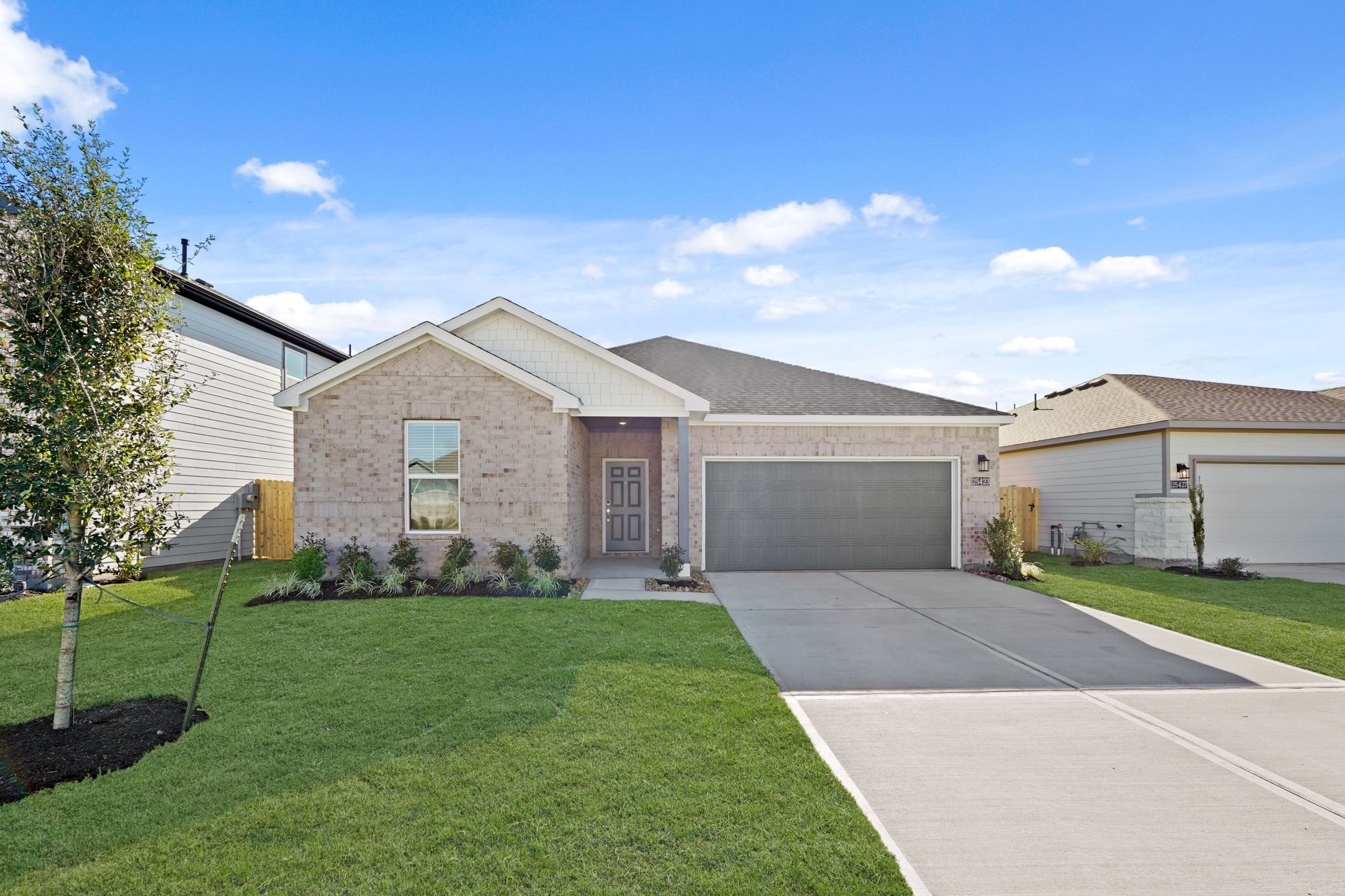 A house with a driveway.