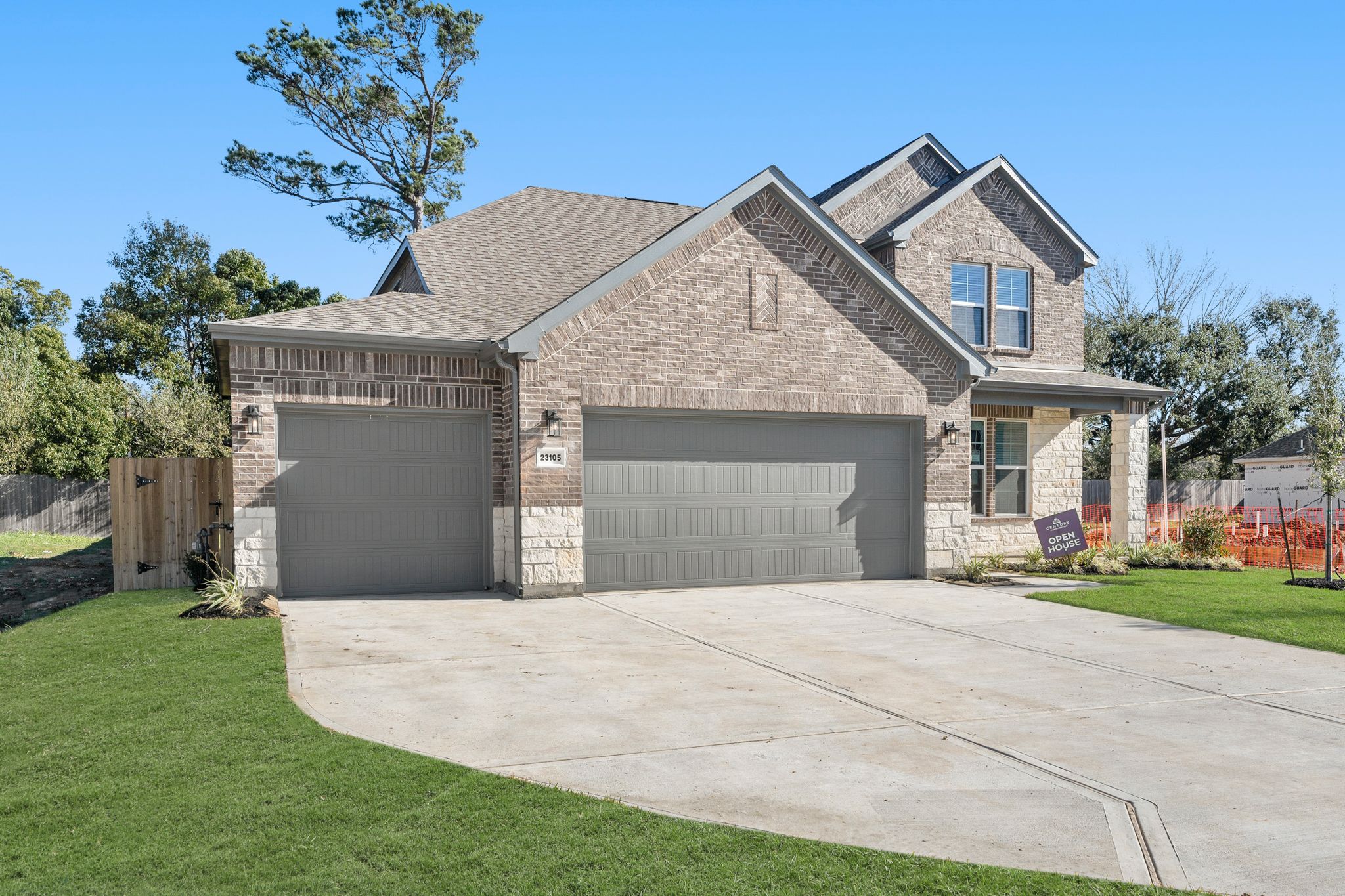 A house with a garage.