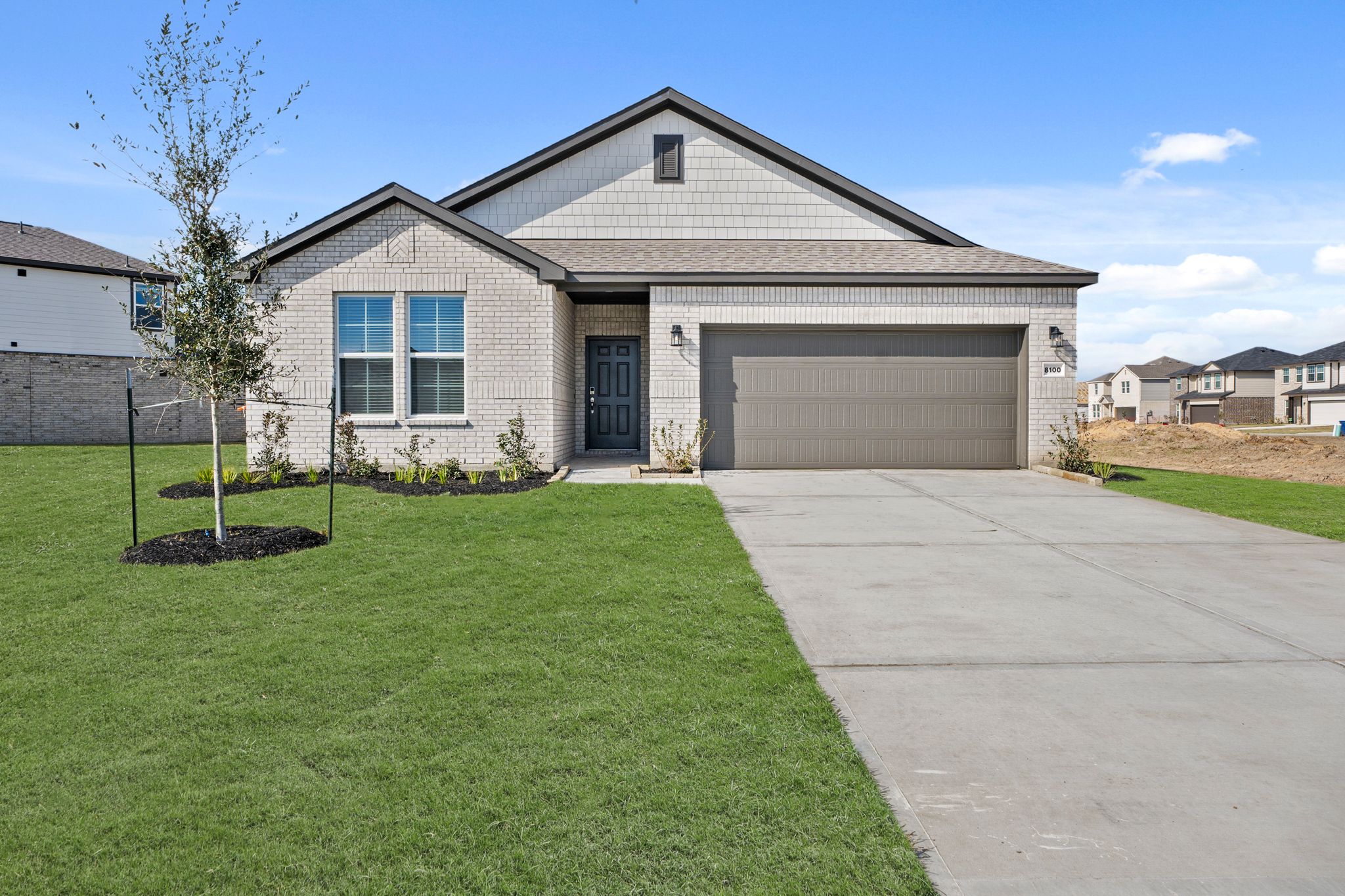 A house with a garage.