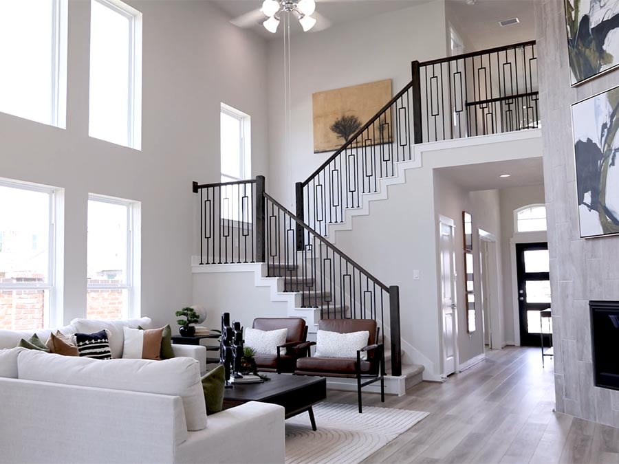 A staircase in a house.