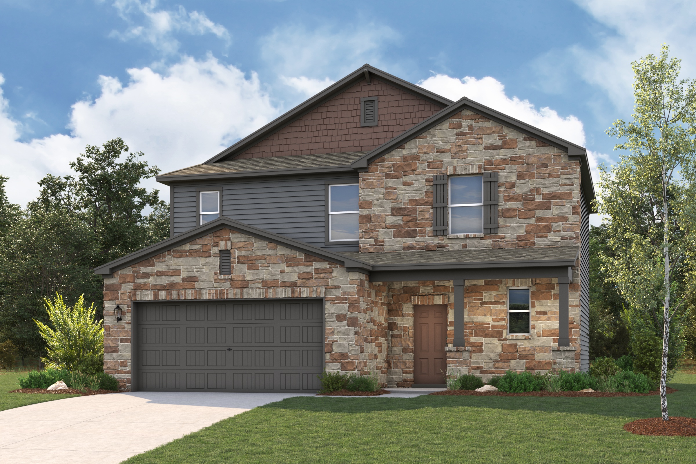 A house with a garage.