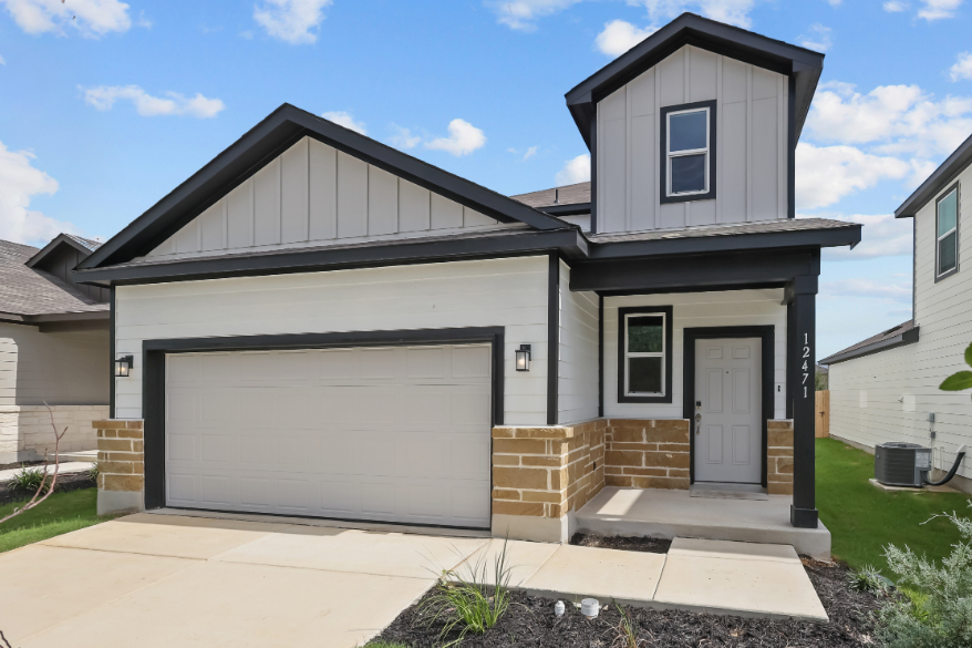 A house with a garage.
