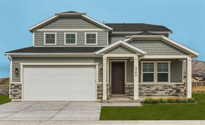 A house with a garage.