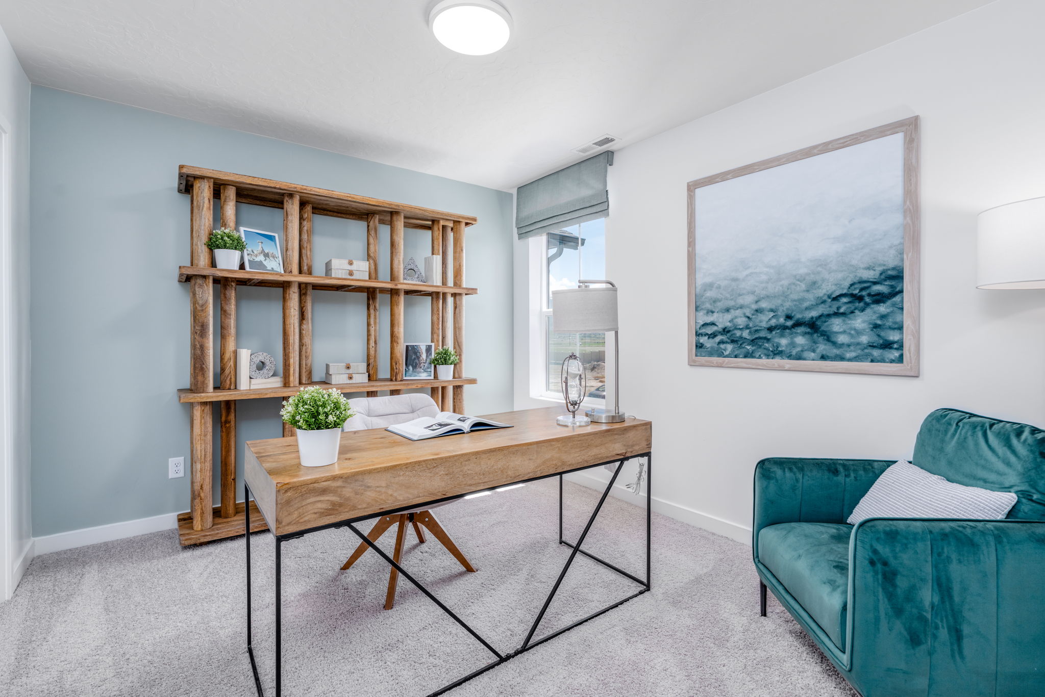 A room with a table and a couch.