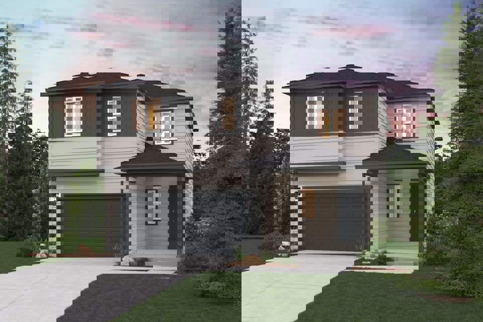 A house with a garage.