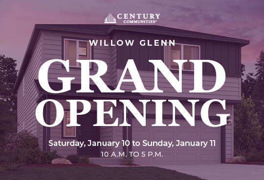 A house with white text.