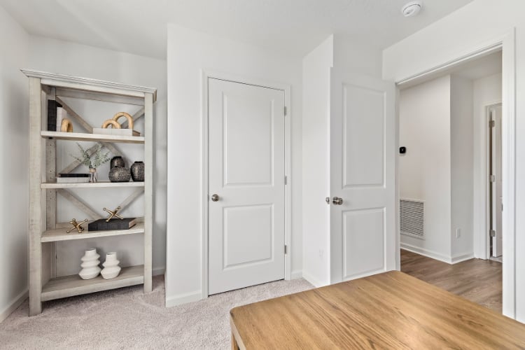 A room with white doors.