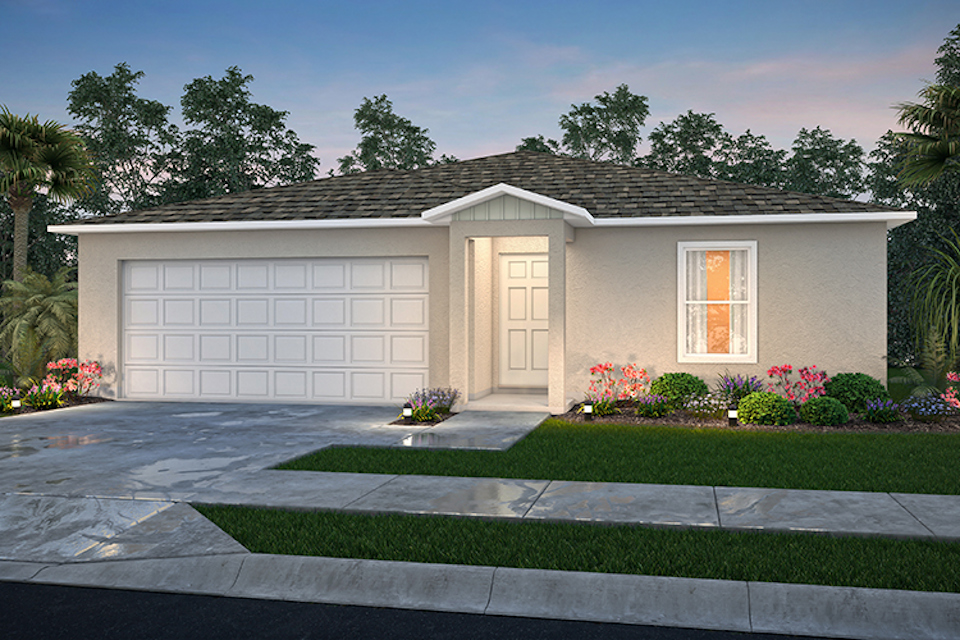 A house with a garage.