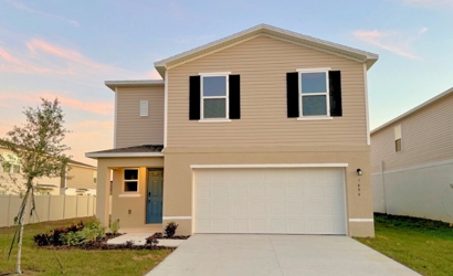 A house with a garage.