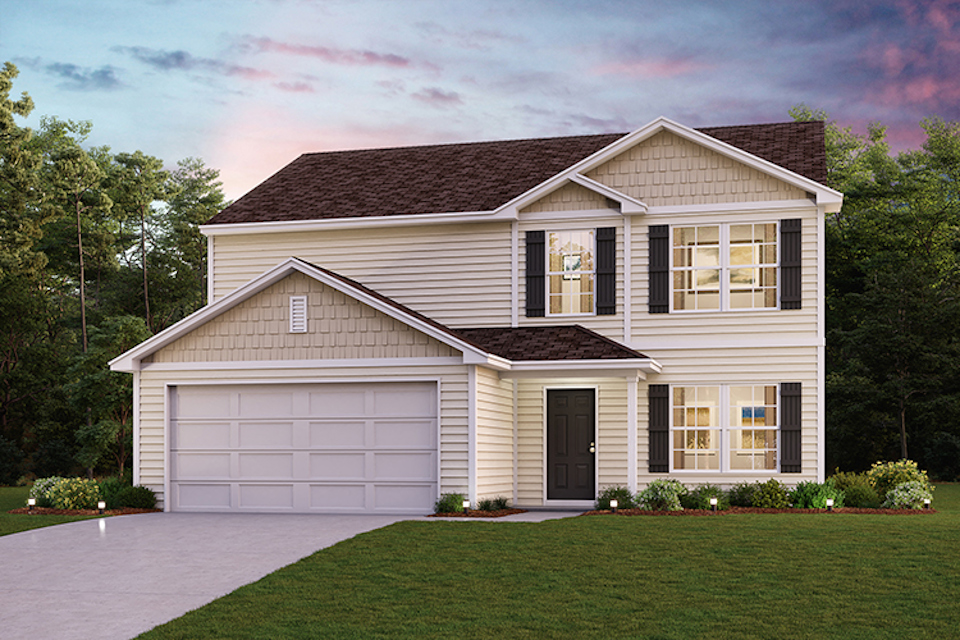 A house with a garage.