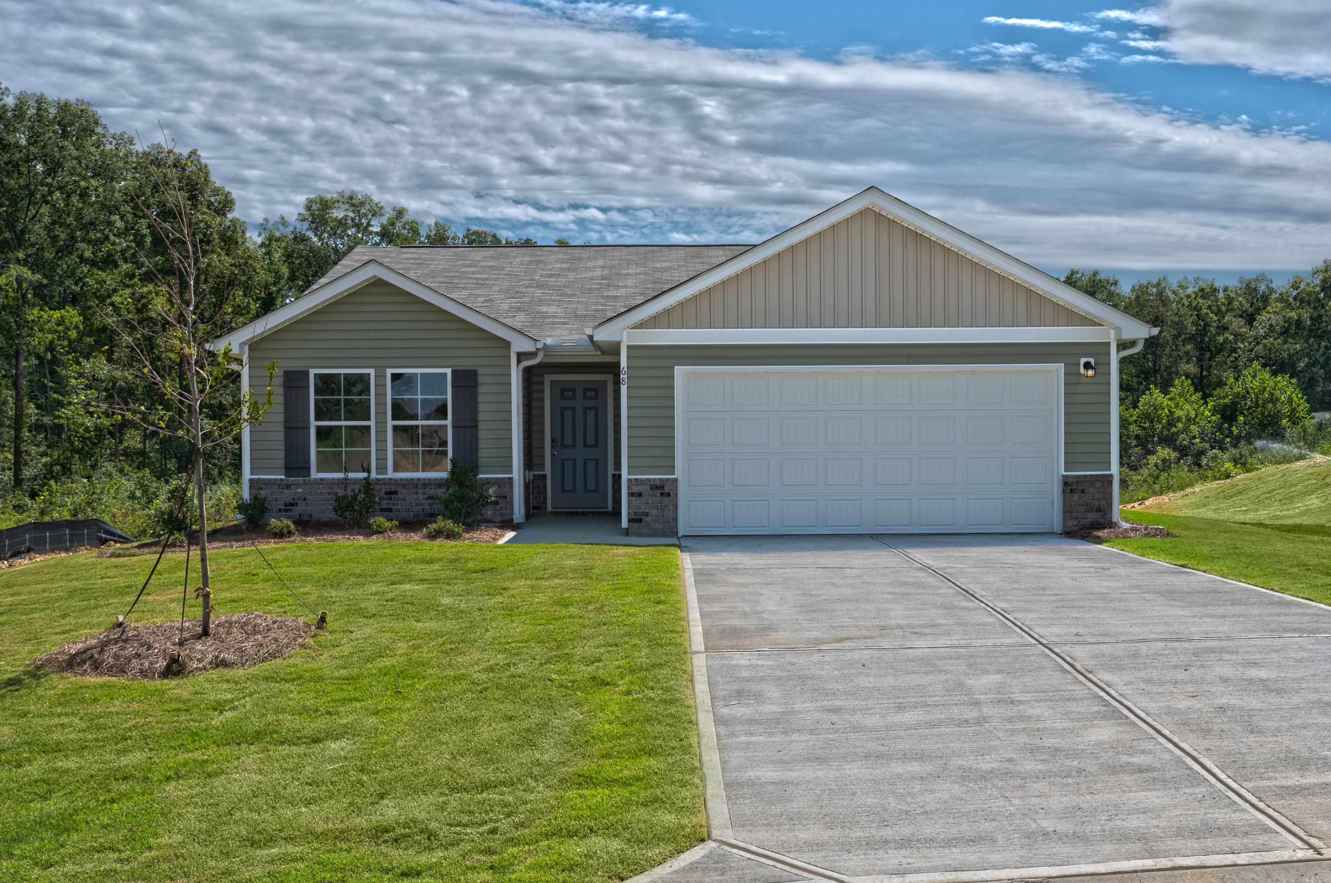 A house with a garage.