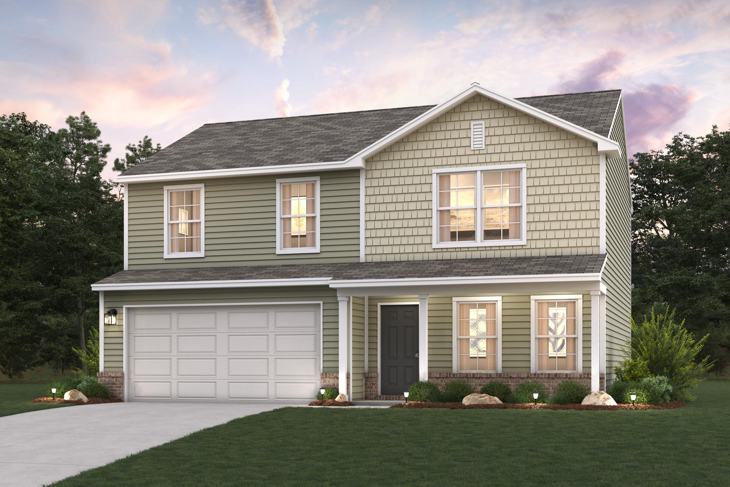 A house with a garage.