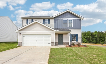 A house with a garage.